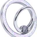 Magnetic Phone Ring for MagSafe Grip [Super Magnet] Stylish Twinkle Ring Holder Stand with, magsafe pop Socket, Mag Safe Accessory for iPhone 16/15/14/13 Pro Max Plus, Silver