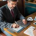 CoBak Premium Leather Case for iPad Pro 11-inch (M4/M5) 2024/2025, Built-in Folder Storage, Super Magnetic Back, Auto Sleep/Wake Function, (Cowhide Gray)