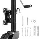 Trailer Jack, Heavy Duty Swivel Boat Trailer Jack with Dual Wheels, 2000 lbs, 11" Lift Swing Back Trailer Jack for RV Boat Silver Black