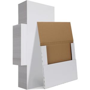 HORLIMER 12.8x12.8x1 Vinyl Record Shipping Boxes Set of 25, White Corrugated Cardboard Mailer Box for Mailing, Packaging, Moving Storage