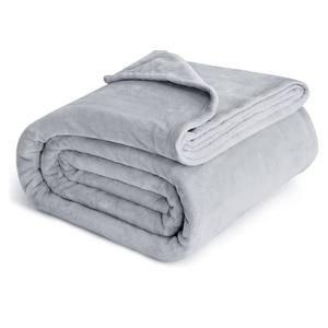Bedsure GentleSoft Fleece Blankets Queen Size Light Grey - Bed Blanket Soft Lightweight Plush Fuzzy Cozy Luxury Microfiber, 90x90 inches