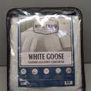 Serta Goose Feather Down Fiber Cotton Comforter King Size - 100% Cotton Duvet Insert - Hotel Luxury Hypoallergenic Bedding Comforter All Season Medium Warmth 106 x 90 Inch White