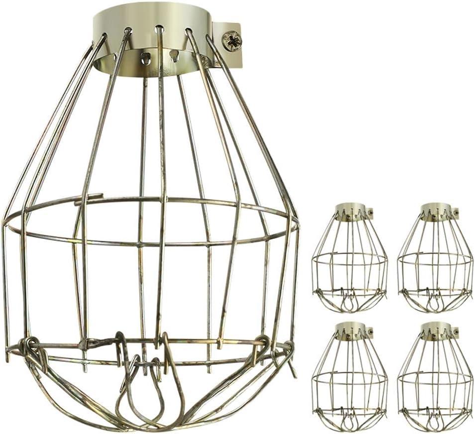 5pcs Metal Lamp Bulb Guard Clamp Light Bulb Cage Guard Metal Bulb Guard Lamp Cage Hanging Industrial Lamp Covers Pendant Decor for Home Bar