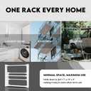 ZOES HOMEWARE 2026 Enhanced Clothes Drying Rack | Foldable Drying Rack Clothing for Laundry | Small Collapsible Portable Dryers for Laundry | Use for Indoor & Outdoor | White 37.5"x29"x12"