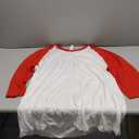 TOP PRO Men's 3/4 Sleeve Casual Raglan Jersey Baseball Tee Shirt (XL- Red and White)