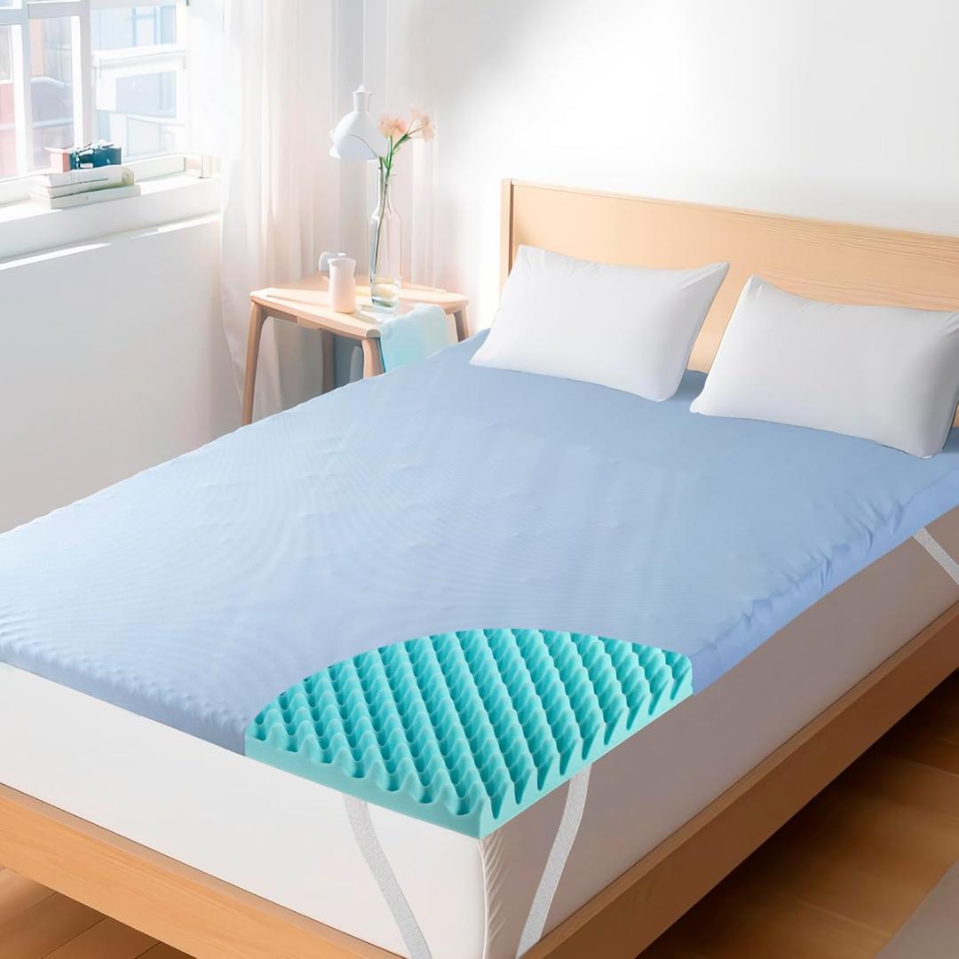 2 Inch Memory Foam Mattress Topper Twin Size with Cooling Breathable Cover,Mattress Pad,Medium Soft Bed Toppers for Back Pain CertiPUR-US Certified Twin