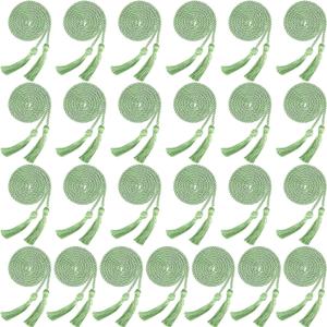 25 Pieces Graduation Honor Cord Rayon Braided Honor Cords with Tassel for Graduation Students Bachelor Master Doctoral Gown Grad Decor (Grass Green)