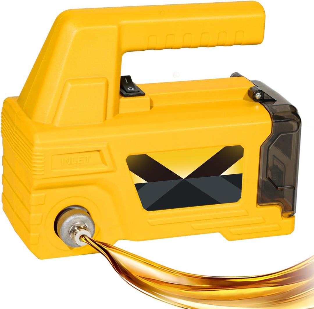 Oil Change Pump Extractor Compatible with Dewalt 20V MAX Battery (Battery Not Included), 120W Self-Priming Oil Transfer Pump, 300GPH, for Warm Engine Oil, Diesel & Marine Use