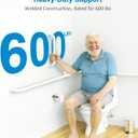 Grab Bar Bundle for ADA Compliance, White Stainless Steel 1.5" Diameter 3-Piece Set (18", 36", 42") for Commercial Restrooms & Shower Safety Bars for Seniors
