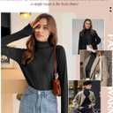 YOGINGO Womens Long Sleeve Turtleneck Thermal Shirt Fleece Lined Undershirt Mock Neck Underwear for Winter Cold Weather (Black)