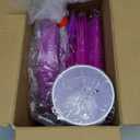 WELLIFE 210Pcs Purple Plastic Dinnerware Set, Party Supplies Including Party Plates and Cups and Napkins Sets for 30 Guests, Purple Plastic Plates