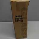 32oz Glass Water Bottle with Straw and 2 Lids-Bamboo and Spout Lid, Borosilicate Glass Water Bottle with Silicone Sleeve and Time Marker,BPA Free & Cupholder Friendly,Olive