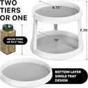 Simple Houseware 2-Tier Lazy Susan Spice Organizer, 10" Diameter, White/Gray