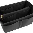 Lckaey handbag organizer for speedy 25 organizer Compatible with more brand Tote Bag protective insertY095black-M