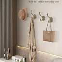 Vintage Coat Hooks Wall Mount, Unique Heavy Duty Wall Hooks for Hanging Towel Key Purse Hat Robe Clothes Decorative Hook for Bathroom Shower Closet Entryway Antique Brass 3 Pack