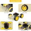 4WD Robot Car Chassis Kit with TT Motor, Battery Box, Acrylic Chassis and 4 Wheels for Robotics Projects, Smart Robot Chassis, Robots Car Platform for Arduino Raspberry Pi (4WD Robot Chassis)