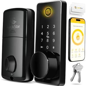 LOCKSTAR® Smart Door Lock • Keyless Entry Deadbolt Door Lock • Multiple Entry Methods – APP • Fingerprint Touch ID • Keypad Code • Card FOB • Traditional Key • Smart Home Devices