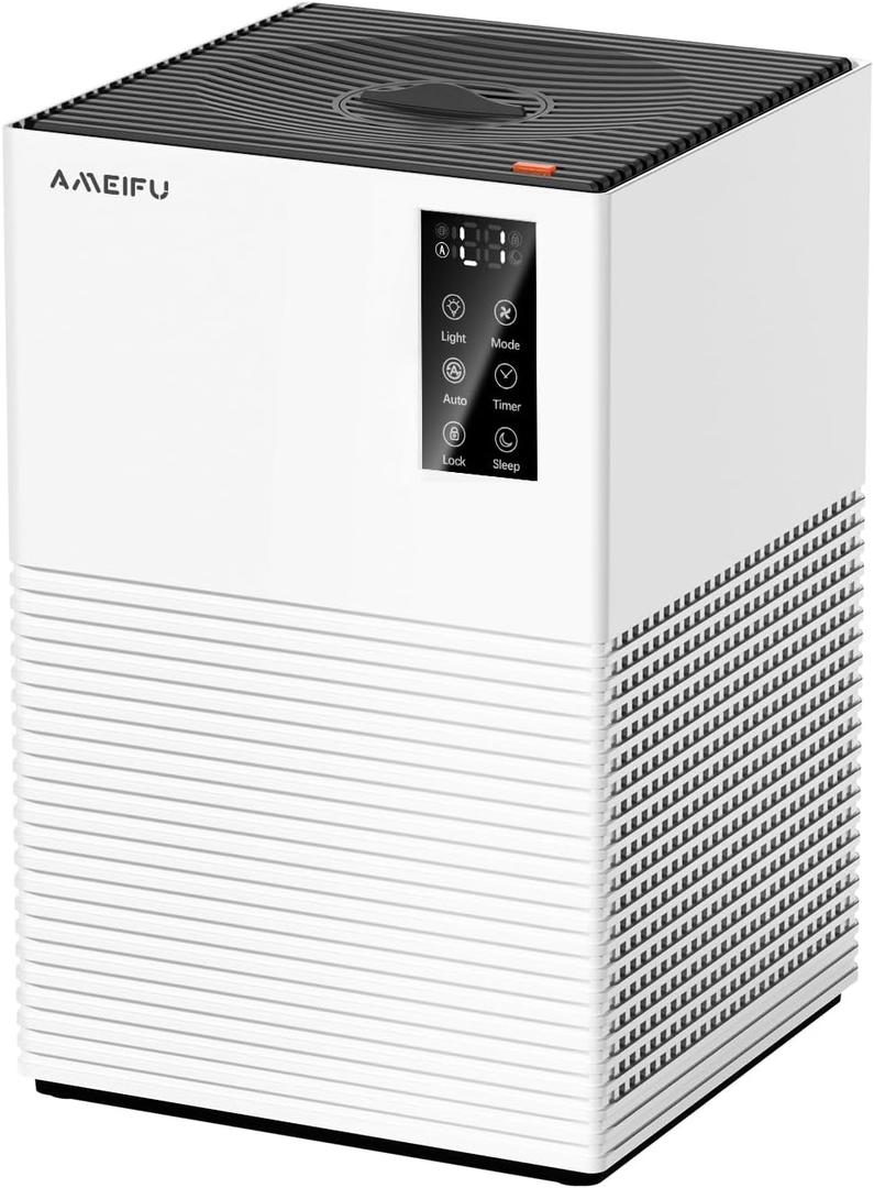 Air Purifier for Home Large Room Up to 1200 Sq Ft, Air Cleaner with H13 Filter, Air Quality Sensor, 4 Timers, 3 Speeds Fan, Quite Air Purifier for Dust, Pet Hair, Pollen (Remote Control Not Include) (Off-white)