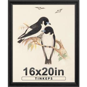 16x20 Frames as Poster Frames, 1.37-In Wide MDF Frame with Plexiglass, 16 x 20 Picture Frames for Wall, Black