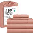 LANE LINEN Split King Sheet Sets for Adjustable Beds - 5 PCs, 450 Thread Count Split King Sheets Set - Sateen King Split Sheets for Adjustable Bed - Split Top King Sheets Set for Bed - Rose Dawn