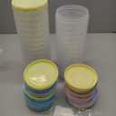 24pcs 16 oz Plastic Deli Containers with Screw Lids, Small Freezer Container Reusable 2 Cup Food Storage Container with Pen & Brush for Snack Salad Fruit, Microwave & Dishwasher Safe BPA Free