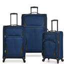 U.S. Traveler Aviron Bay Expandable Softside Spinner Wheels, Navy, 3 Piece Luggage