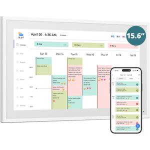 Digital Calendar 15.6-inch Smart Chore Chart, Home Electronic Wall/Tabletop Calendar with Interactive Display/Touch Screen for Family Schedule Planning, Seamless Data Syncs and APP Access