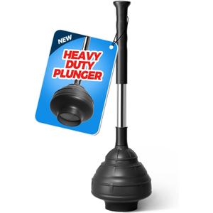 Heavy Duty Toilet Plunger - Powerful Clog Removal,Plungers for Bathroom,Bathroom Accessories,Cleaning Supplies,Home Essentials,Bathroom Decor,Toilet Bowl Cleaners,Black Heavy Duty Toilet Plunger - Powerful Clog Removal,Plungers for Bathroom,Bathroom Accessories,Cleaning Supplies,Home Essentials,Bathroom Decor,Toilet Bowl Cleaners,Black