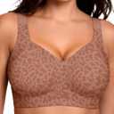 Vertvie Jelly Bras for Women Plus Size Minimizer Soft Wireless Push Up Bra Full Supportive Older Lift Back Coverage Bralette, 38D
