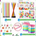 Jenaai 102 Pcs Art Paint Party Favor Supplies Set Gift Includes 12 Drawstring Backpacks 12 Bracelets 12 Badges 12 Keychains 18 Spiral Notepads 12 Pencils 12 Stickers 12 Necklaces