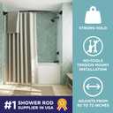 Zenna Home Double Curved Shower Curtain Rod, No Drill, 50-72 Inch Adjustable Tension Curved Shower Rod for Bathroom, Rustproof Double Rod, Non-Slip, Adds Room in Shower, Matte Black