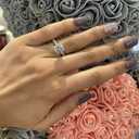LIOYSIUT Platinum Plated Simulated Diamond Engagement Rings Set Princess Wedding Rings for Women Brilliant Cubic Zirconia Big Engagement Bridal Sets 925 Sterling Silver Promise Rings Set Size 7