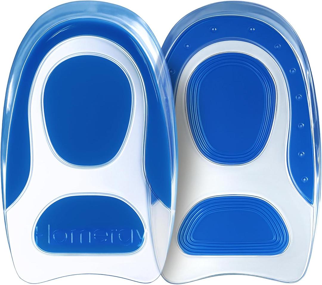 Advanced Heel Cups for Heel Pain Relief - Walk & Stand All Day in Comfort from Plantar Fasciitis, Achilles Tendonitis & Heel Spurs, Upgraded Gel Heel Inserts 2-Pack for Men & Women, Homergy, Size M (Men 7–10.5, Women 9–11.5)