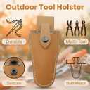 Pruner Holster,Garden Leather Hanging Pouch with Safety Lock for Hanging Pruning Shears for Garden Pruning Pliers Shears Scissors (Brown-2)