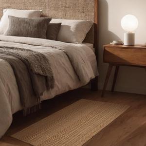 2' x 4' Entryway Rug, Boho Small Area Rug, Machine Washable, Woven Rug, Non-Slip, Vintage Design, Pet Friendly, Soft Faux Fibre, for Indoor Entryways, Bedroom, Kitchens, Front Doors, Light Taupe Brown