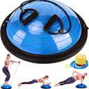 Balance Ball Half Exercise Ball, Inflatable Balance Trainer With Resistance Band And Pump, Half Ball Balance Trainer 23 Inch Yoga Ball For Home Gym Workouts, Strength Training, 1200Lb Cap,