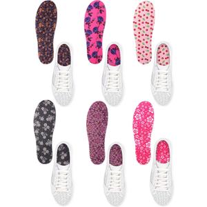 6 Pairs No Show Socks Sockless Shoe Liner Washable Barefoot Shoe Insoles No Slipping Inserts for Women Man(Vintage Style)