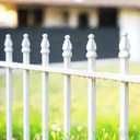Thealyn Metal Garden Fence 36" H x 28" W, 5 Panels (4 Panels + 1 Gate), Total 11.6 feet, Metal Border Folding Fence, Landscape Fencing Dog Fence Pet Fence for Flower Bed, Yard, Animal Barrier (White)