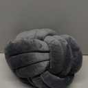 Decorative Throw Knot Pillow Ball for Home Chair Sofa Couch Bed Aesthetic Round Velvet Knotted Pillow Cushion (Dark Grey, 8 inches)