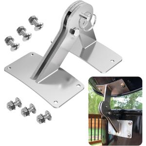 Stainless Lid Hinge Kit Compatible with Weber Smokey Mountain Grill 18.5" & 22.5" Model, One Touch BBQ Quick Release - Let The Lid Connect to The Grill, Silver