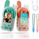Video Walkie Talkies for Kids, Rechargeable Kids Walkie Talkies 2 Pack w/Screen for Boys & Girls Ages 3-12, Birthday Christmas Toys Gifts for Family Games, Outdoor Play, Camping, Orange & Green