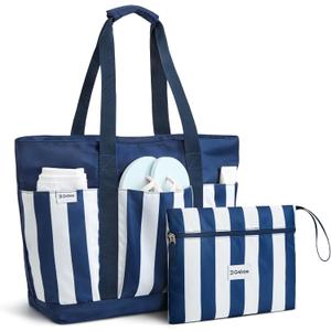 G4Free Beach Bag,Waterproof Beach Tote Pool Bags for Women,Compatible with Cup,Foldable for Weekender Travel