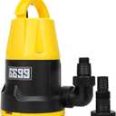 Submersible Sump Pump 1HP Portable Water Pump 5000GPH Drain Water for Pool Pond Hot Tub Flooded House High Flow/Low Water Level Mode Adjustable