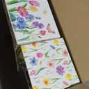 12 Pack Tulips Facial Tissues Cube Boxes 600 Sheets 3 Ply Small Tulips Floral Face Tissues Bulk for Fall Christmas Spring Car Bedroom Supplies