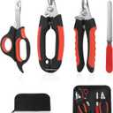 Dog Nail Clippers Trimmer Set, Quick Safety Guard to Avoid Over-Cutting, Stainless Steel Razor Sharp Blades, Sturdy Non-Slip Handles, Storage Case and Nail File, Professional Pet Grooming