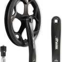 Bike Crankset for Ebike: 48T/52T Universal Bike Crankset Set Double Chain Cover 170mm Aluminium Alloy Arm for Single Speed and 6/7/8 Speeds Electric Bikes, Fat Tire Bike (Crank Removal Tool Included)