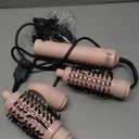 Rotating Hair Dryer Brush, 3 in 1 Rotating Hot Air Brush with Detachable Brush(2" & 1.5"), 3 Heats and 2 Speeds Rotating Hair Dryer Spinning for Curl, Straight