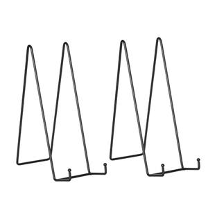 Plate Holder Large Display Stand - 1 Pack 12 Inch Oversized Plate Stands for Display Heavy Duty Artwork - Extra Big Metal Tabletop Easel for Decorative Platter | Picture Frame | Plaque | Book - Black