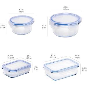 Box with Amazon Basics Leak-Proof Glass Locking Lids Food Storage Containers 4 Pcs