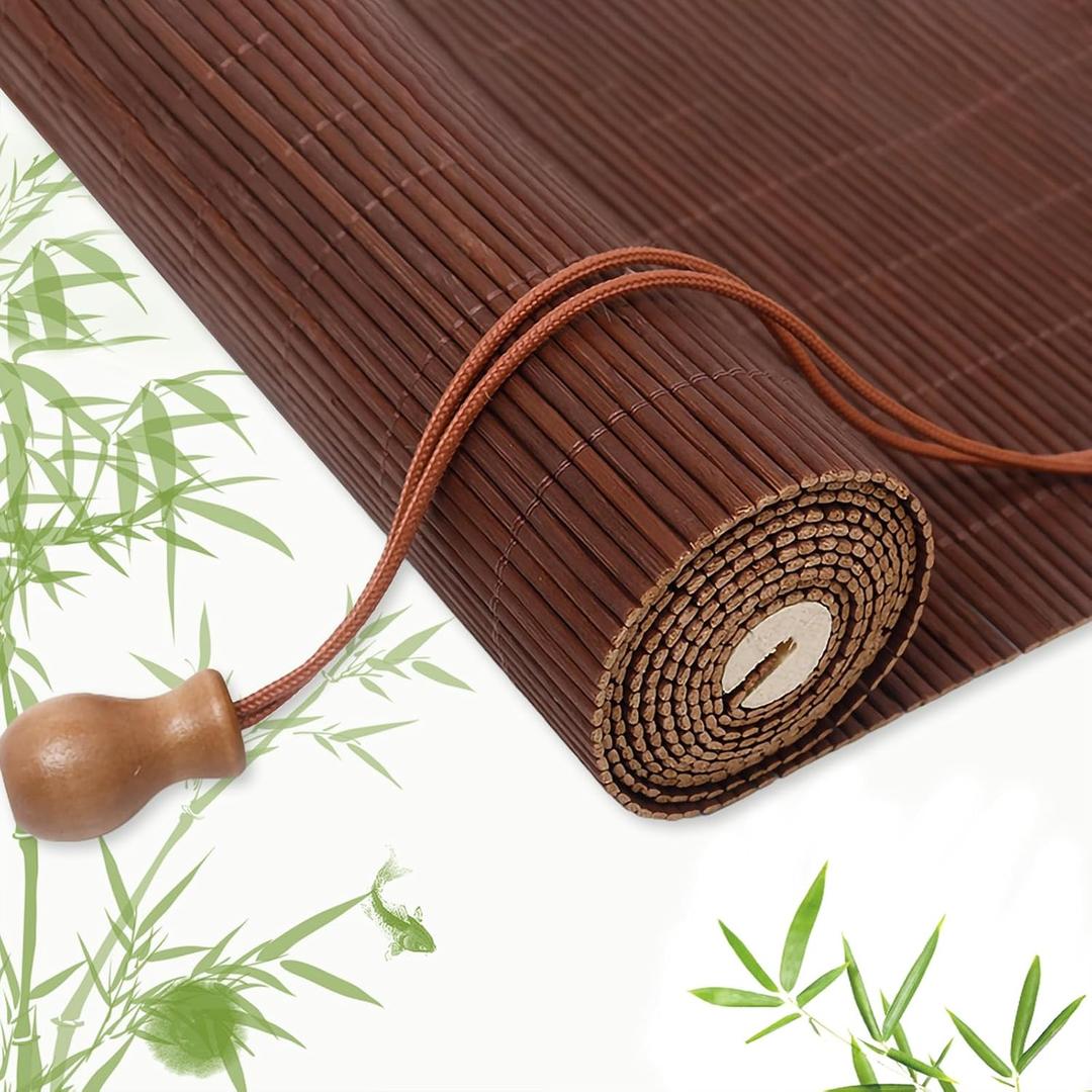 Bamboo Blinds for Interior Windows, Custom Bamboo Shades for Indoor Windows, Roller Shades for Indoor Window and Outdoor Patio, Easy to Install for Decks, Porches, Backyards